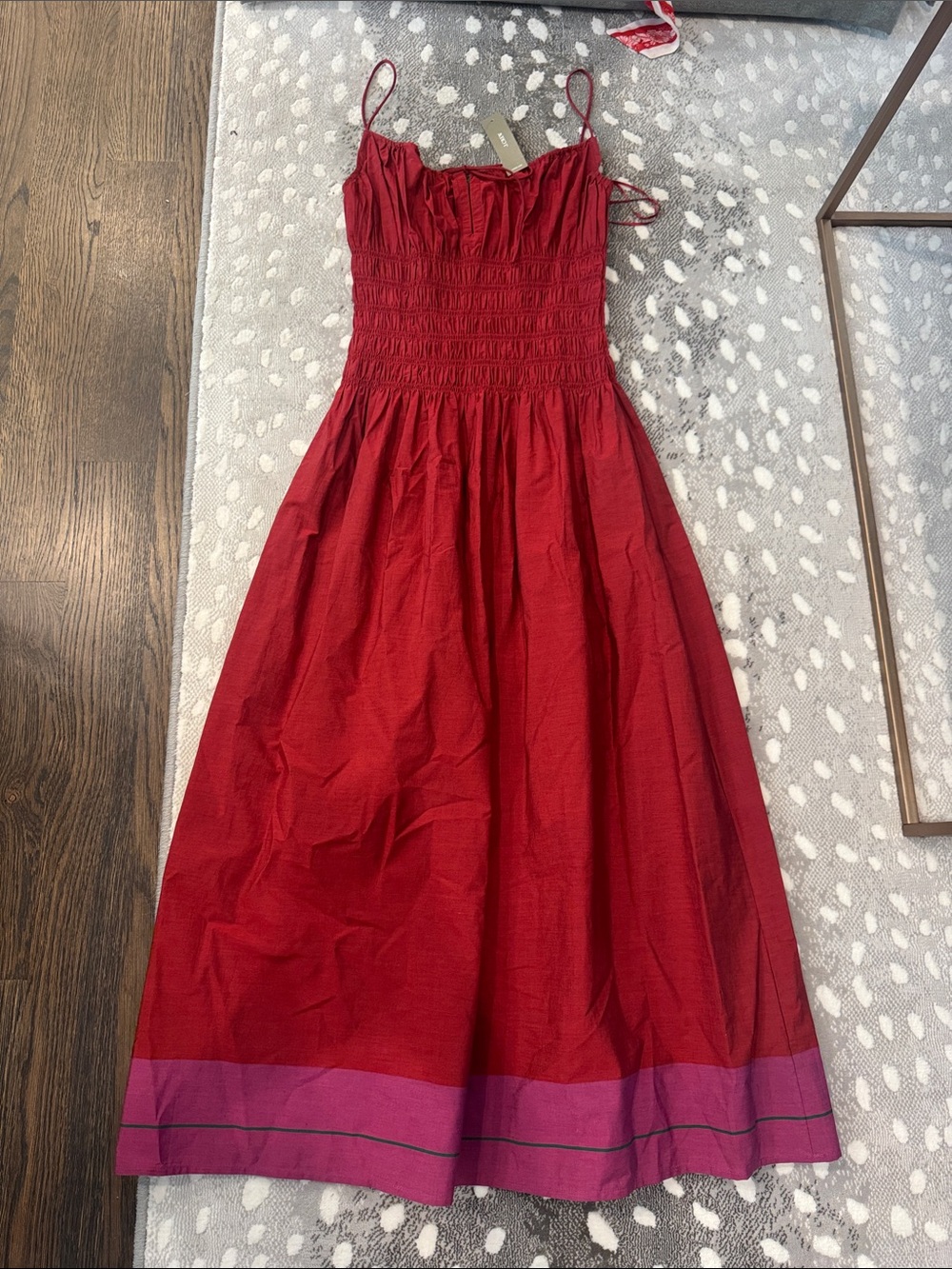 J. Crew Red Sundress with Pink Hem - Picture 1 of 1